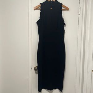 Shoshanna midi dress mock neck with a slit